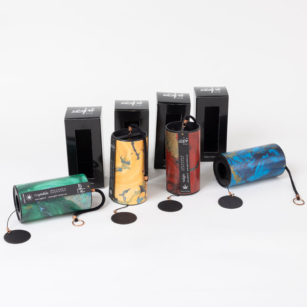 Ensemble de 4 carillons Zaphir® avec support rotatif Premium “Fleur de vie”